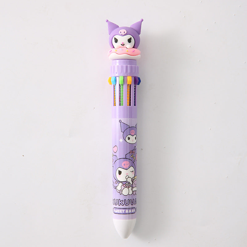 Sanr.io Cute Kawaii 10-Color Click Ballpoint Pen