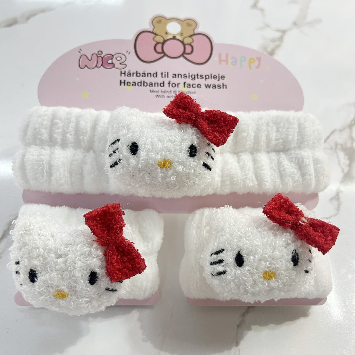 S.anrio Cartoon Waterproof Face Wash Wrist Bands set
