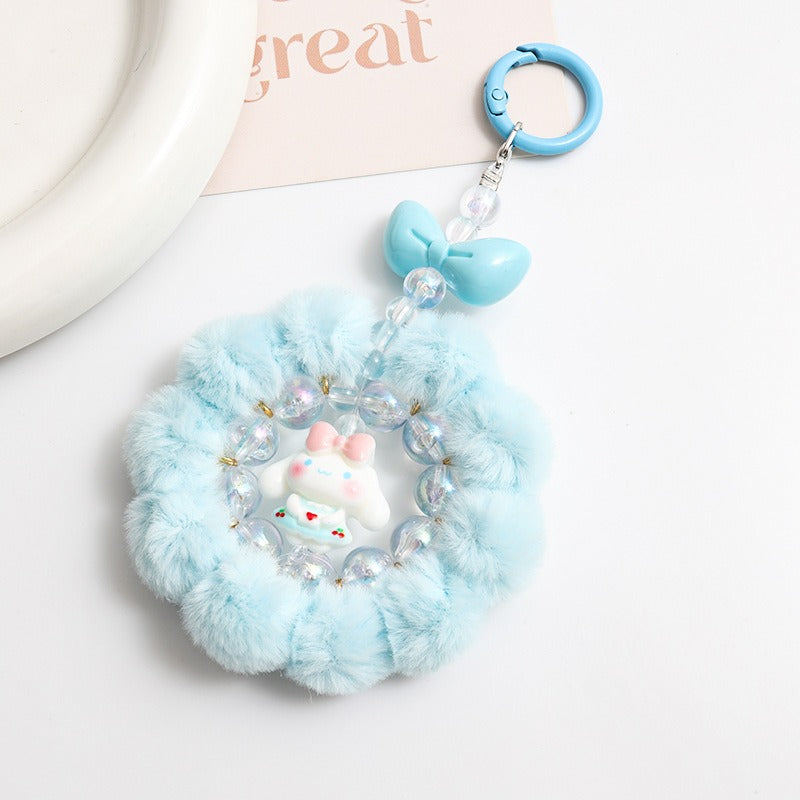 Cute Beaded Phone Charm Keychain