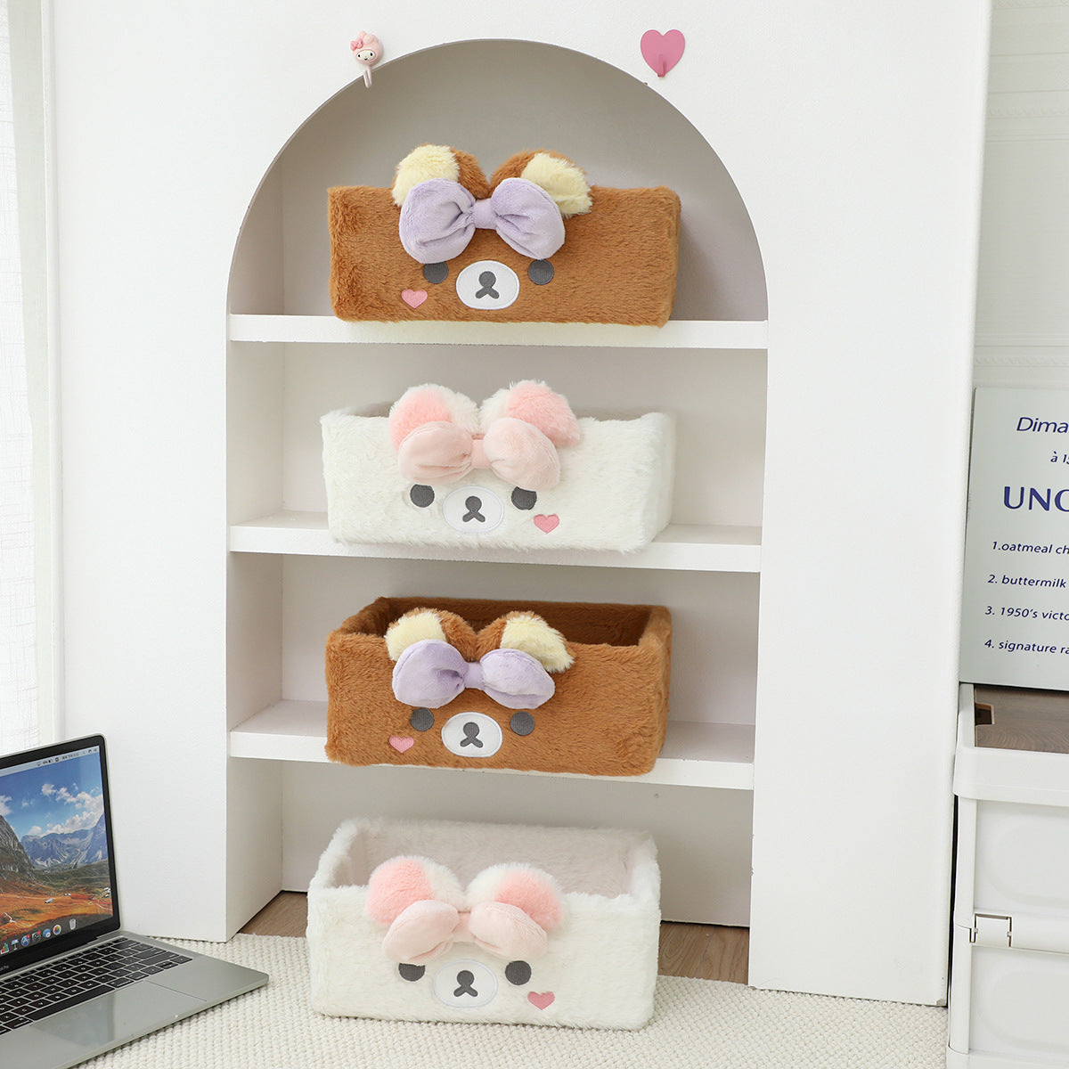 Sanr.io  Cute Cartoon Plush Storage Organizer Box