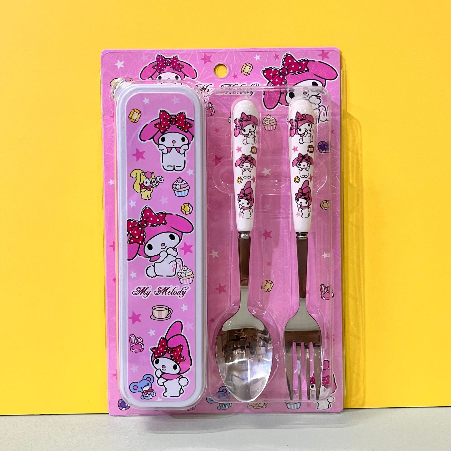Sanri.o Portable Kids Stainless Steel Utensil Set