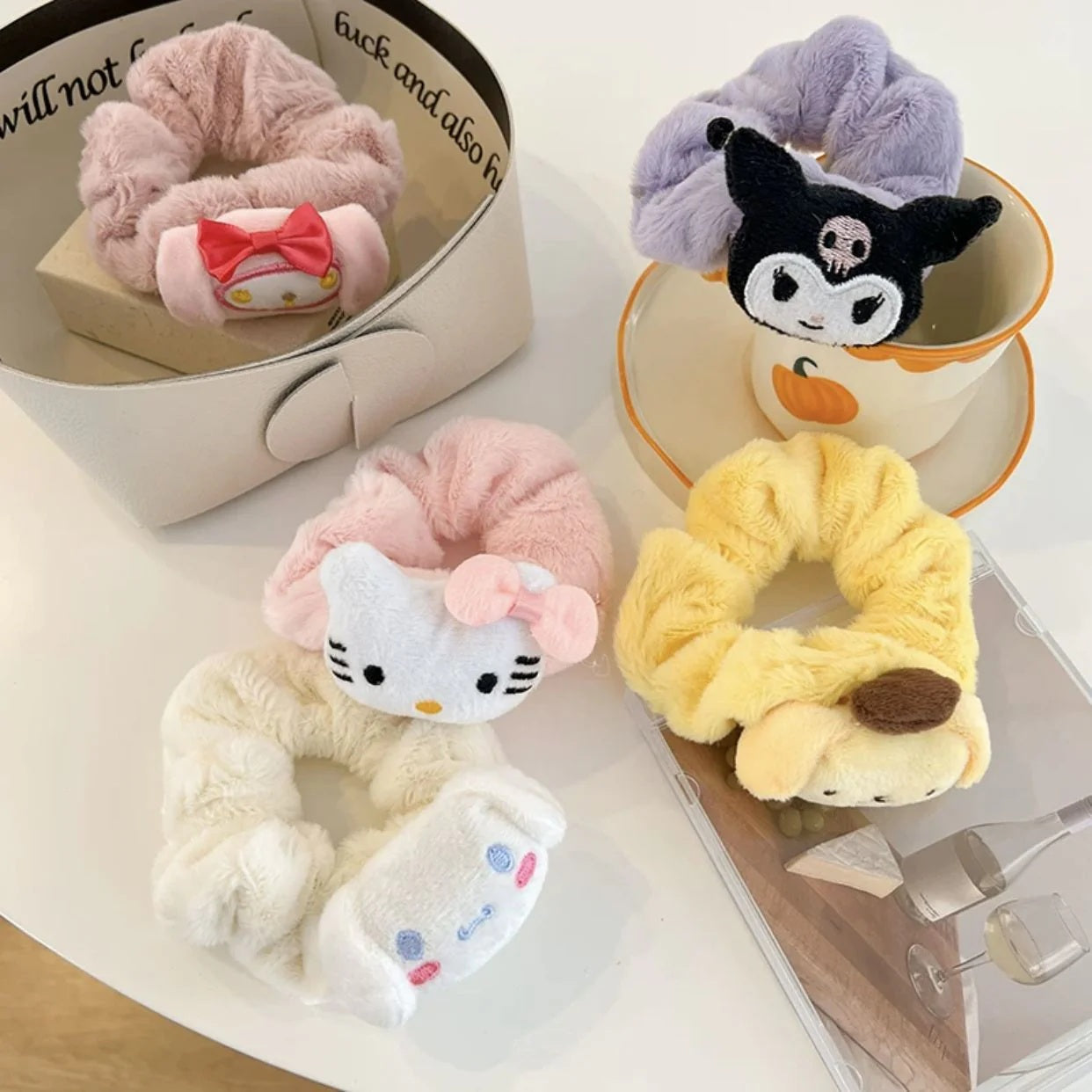 Sanr.io Cute Kawaii Soft Hair Scrunchies