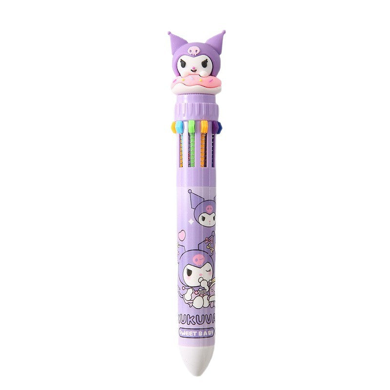 Sanr.io Cute Kawaii 10-Color Click Ballpoint Pen