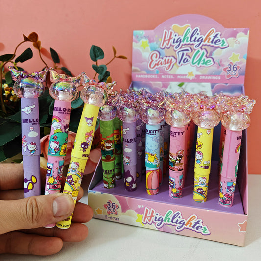 Sa.nrio Crystal 6-Color Highlighter Set