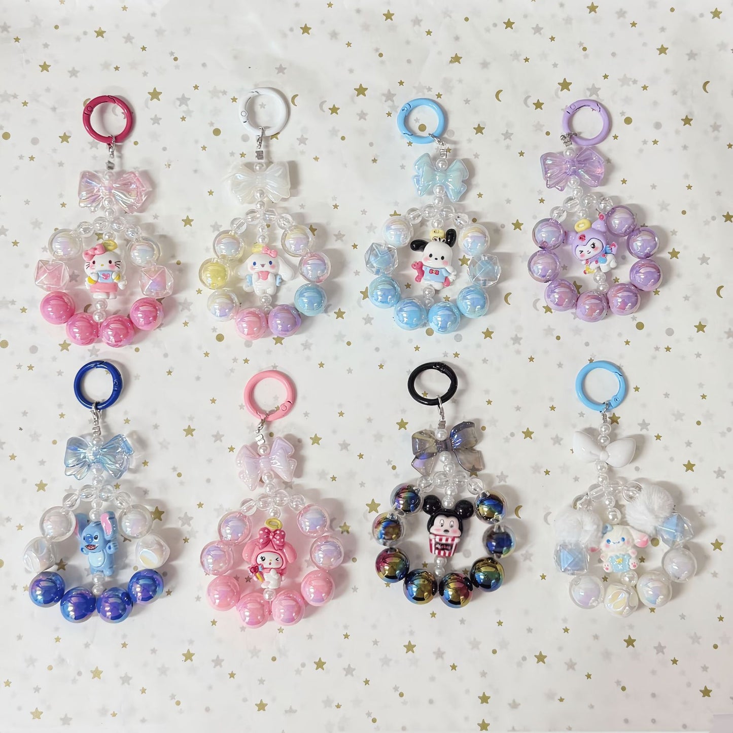 Cute Beaded Phone Charm Keychain