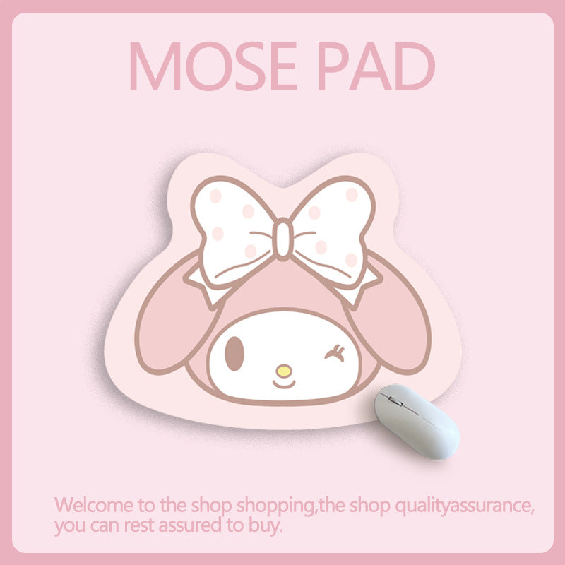 San.rio Cute Cartoon Leather Mouse Pad – Small Irregular Desk Mat
