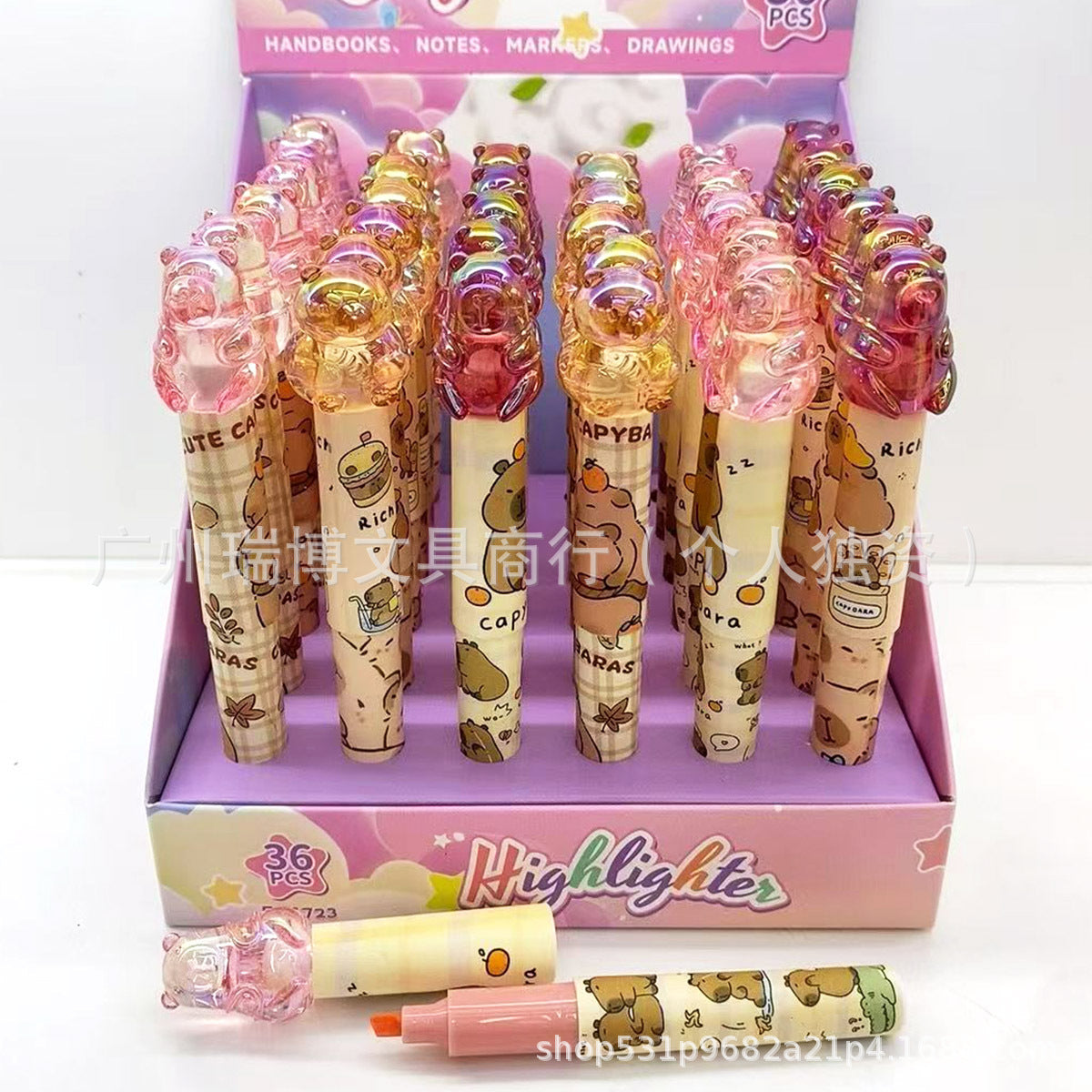 Sa.nrio Crystal 6-Color Highlighter Set
