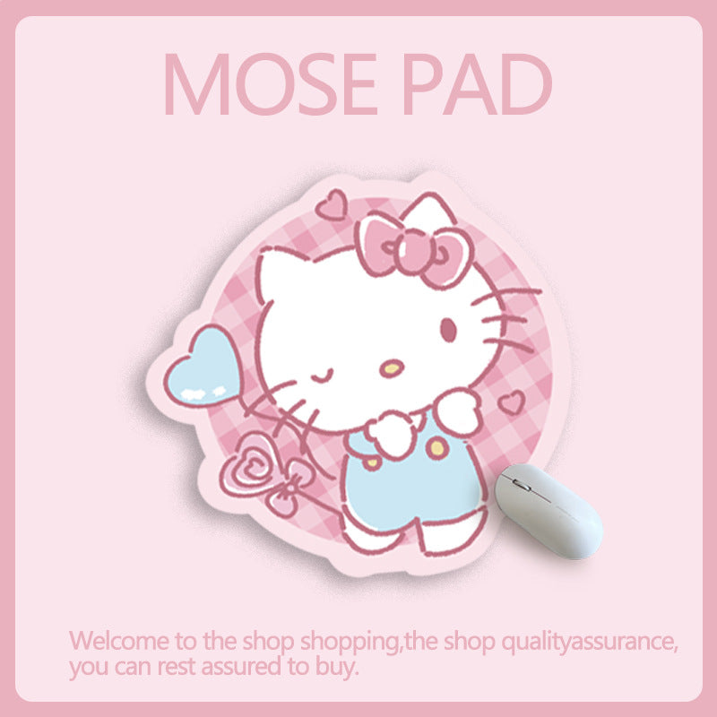 San.rio Cute Cartoon Leather Mouse Pad – Small Irregular Desk Mat