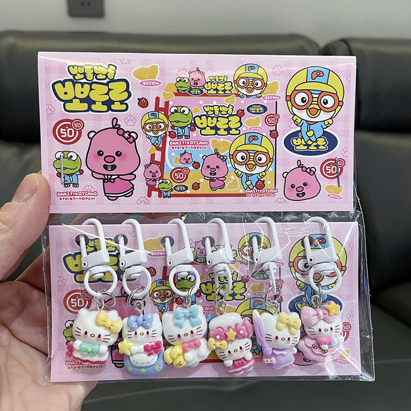 Cute Cartoon Resin Keychain Charms Set