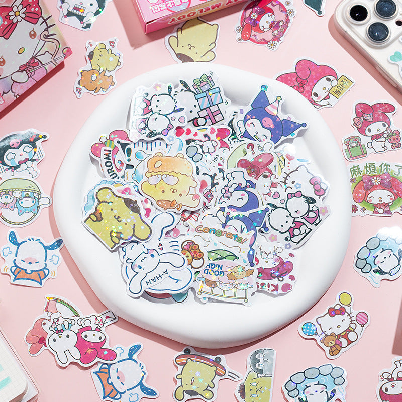 Sa.nrio Cute Holographic Stickers – 60 pcs/Box