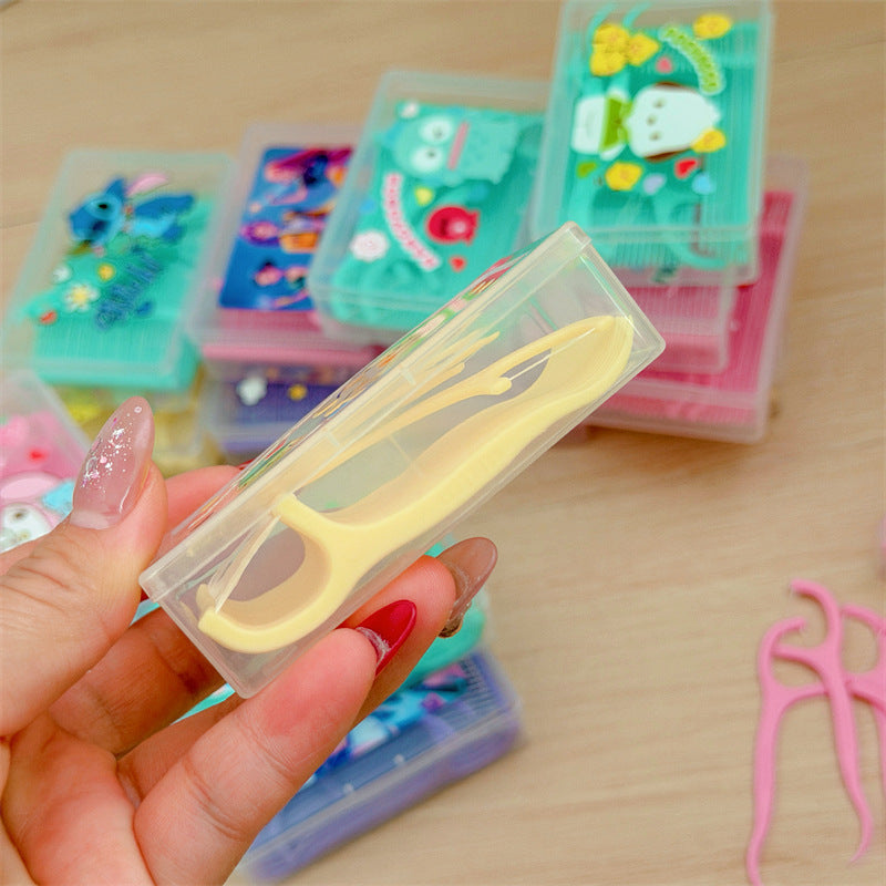 Sanri.o  Cute Cartoon Dental Floss Picks with Portable Case