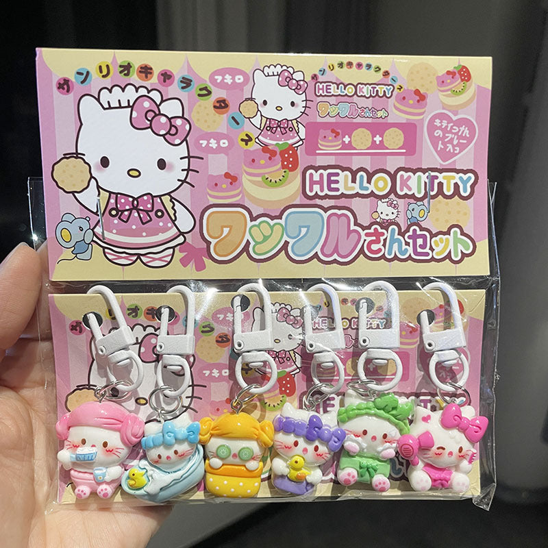Cute Cartoon Resin Keychain Charms Set