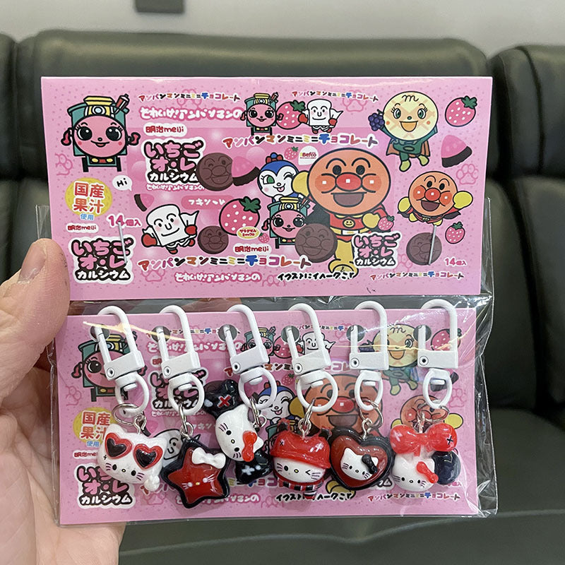 Cute Cartoon Resin Keychain Charms Set