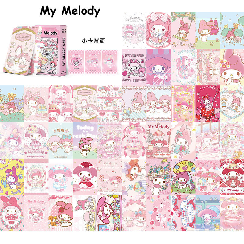 Cute Anime Holographic Photo Cards – 50 pcs/Box