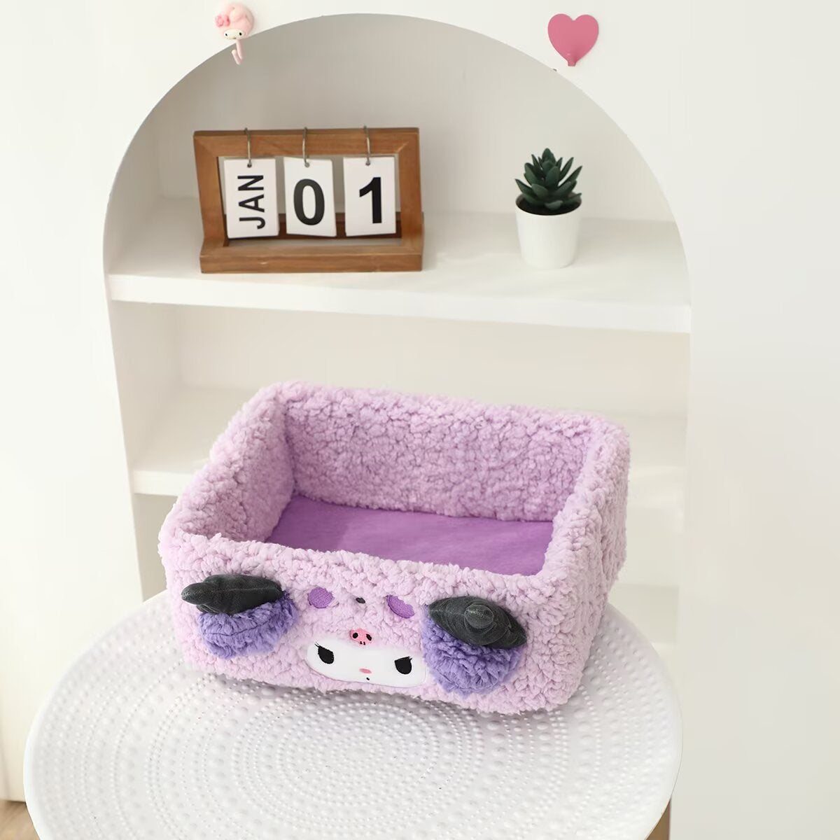 Sanr.io  Cute Cartoon Plush Storage Organizer Box