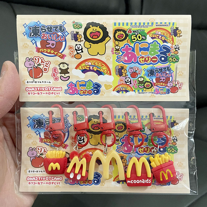 Cute Cartoon Resin Keychain Charms Set
