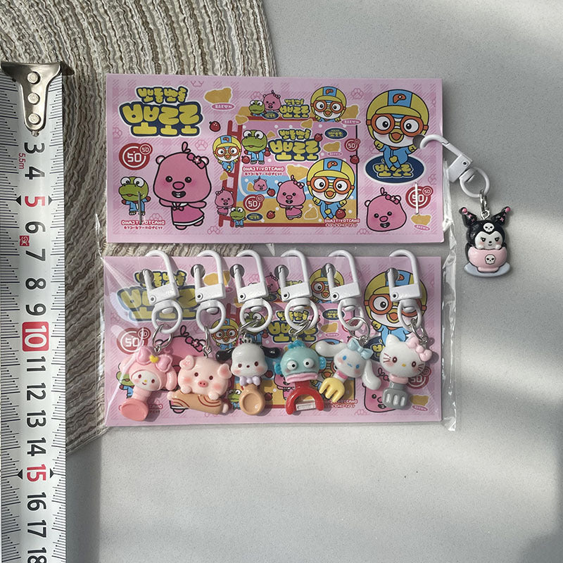 Cute Cartoon Resin Keychain Charms Set