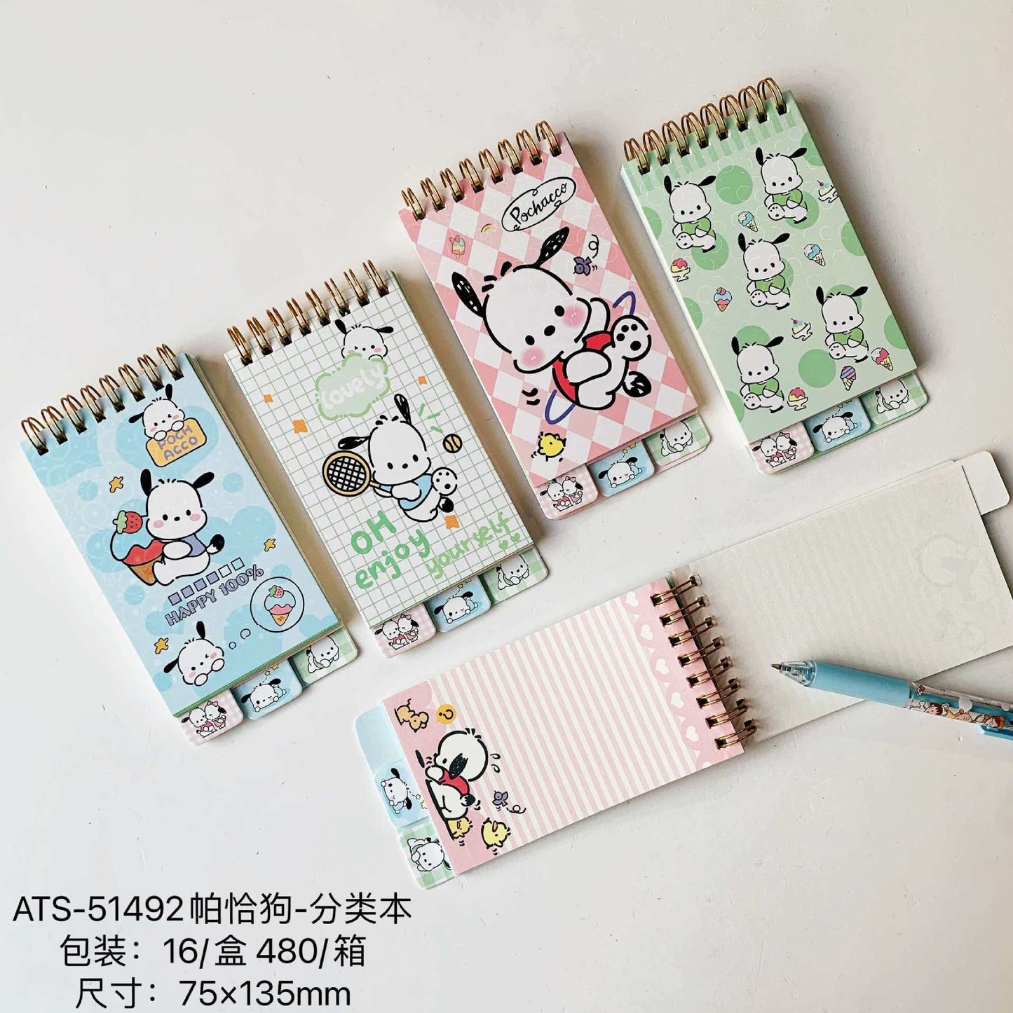 Piano Style Divider Spiral Notebook