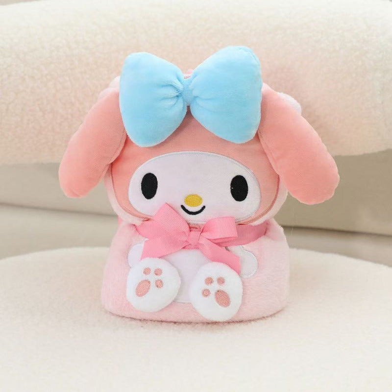 Sanr.io Cute Embroidered Roll-Up Throw Blanket
