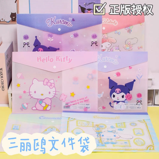 Sanri.o A4 Student Snap Button File Folder