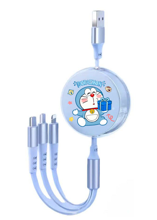 Cute Macaron 120W Retractable 3-in-1 Charging Cable