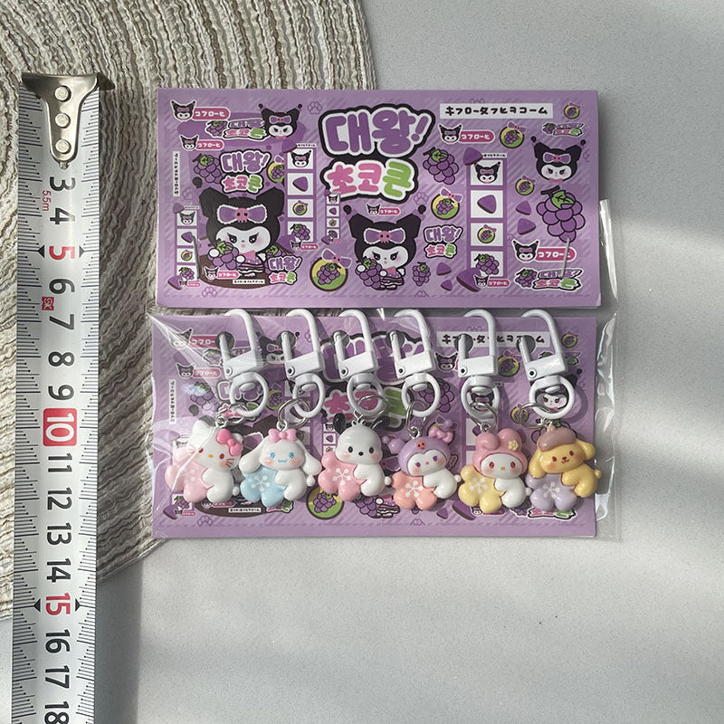 Cute Cartoon Resin Keychain Charms Set