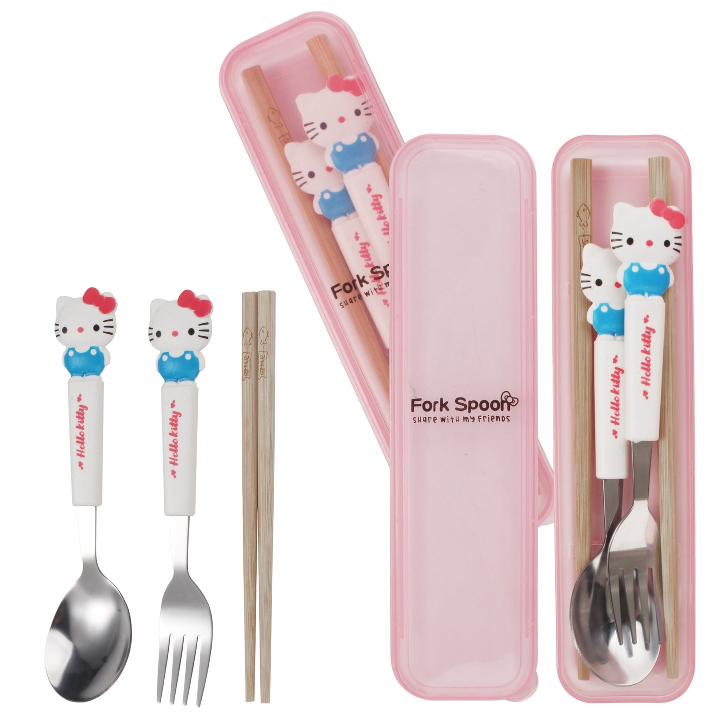 Sanri.o Portable Kids Stainless Steel Utensil Set
