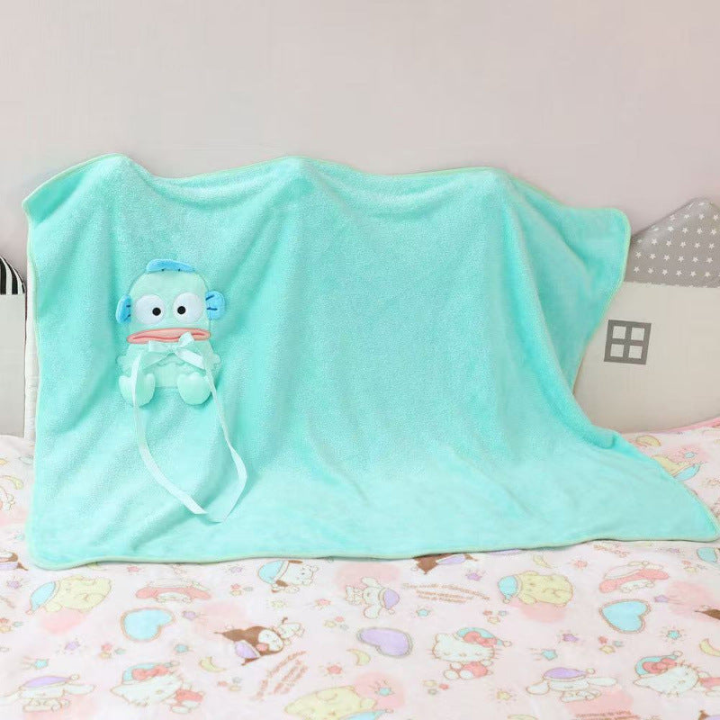 Sanr.io Cute Embroidered Roll-Up Throw Blanket