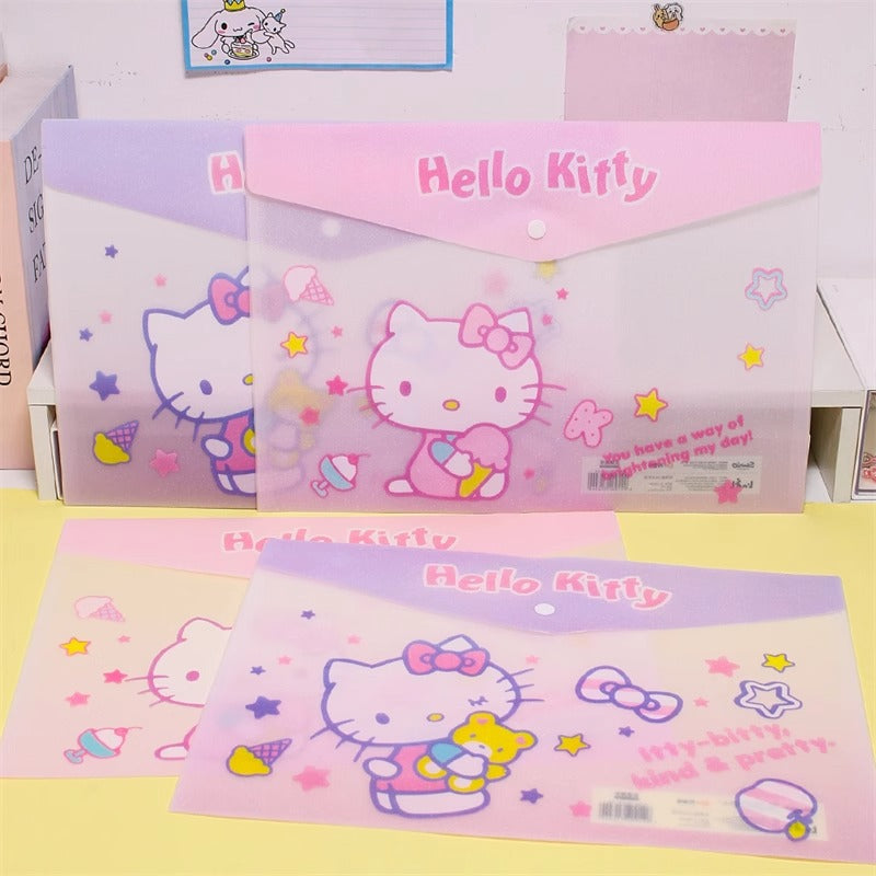 Sanri.o A4 Student Snap Button File Folder
