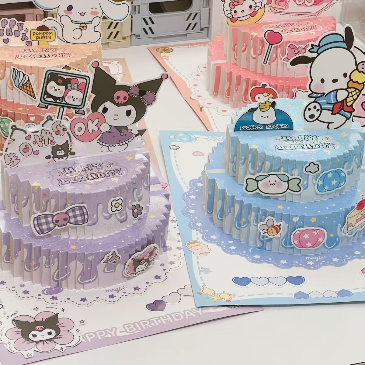 Sanri.o 3D Pop-Up Birthday Cake Greeting Card