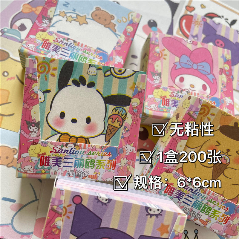 Sanri.o Cute Kawaii Non-Sticky Memo Pad