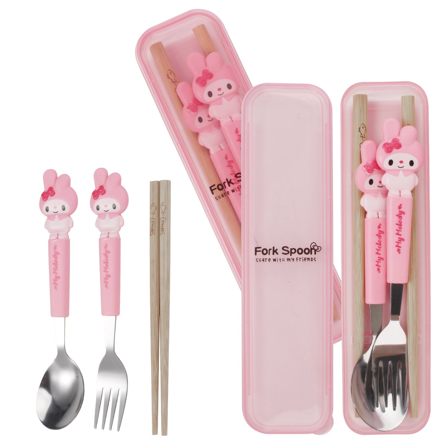 Sanri.o Portable Kids Stainless Steel Utensil Set