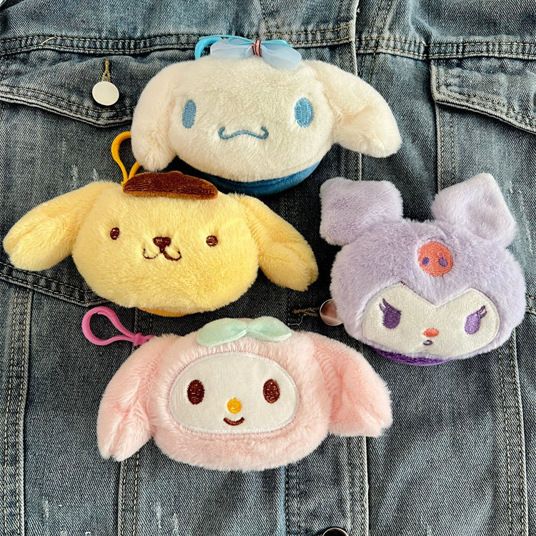 Sanri.o Cute Plush Mini Coin Purse Earbud Bag
