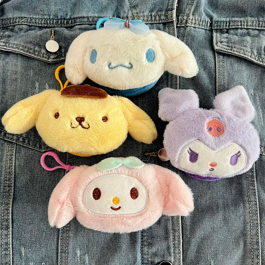 Sanri.o Cute Plush Mini Coin Purse Earbud Bag