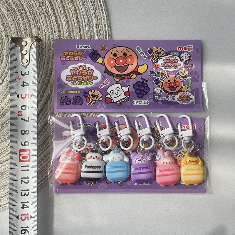 Cute Cartoon Resin Keychain Charms Set