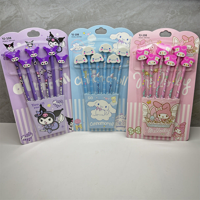 S.anrio 6-Piece HB Pencil Stationery Set