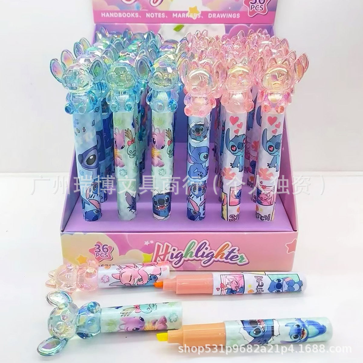 Sa.nrio Crystal 6-Color Highlighter Set