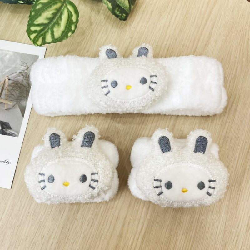 S.anrio Cartoon Waterproof Face Wash Wrist Bands set