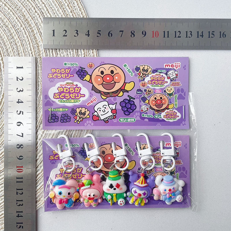 Cute Cartoon Resin Keychain Charms Set