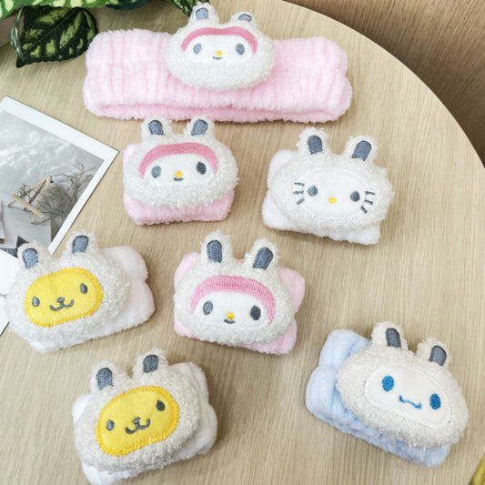 S.anrio Cartoon Waterproof Face Wash Wrist Bands set