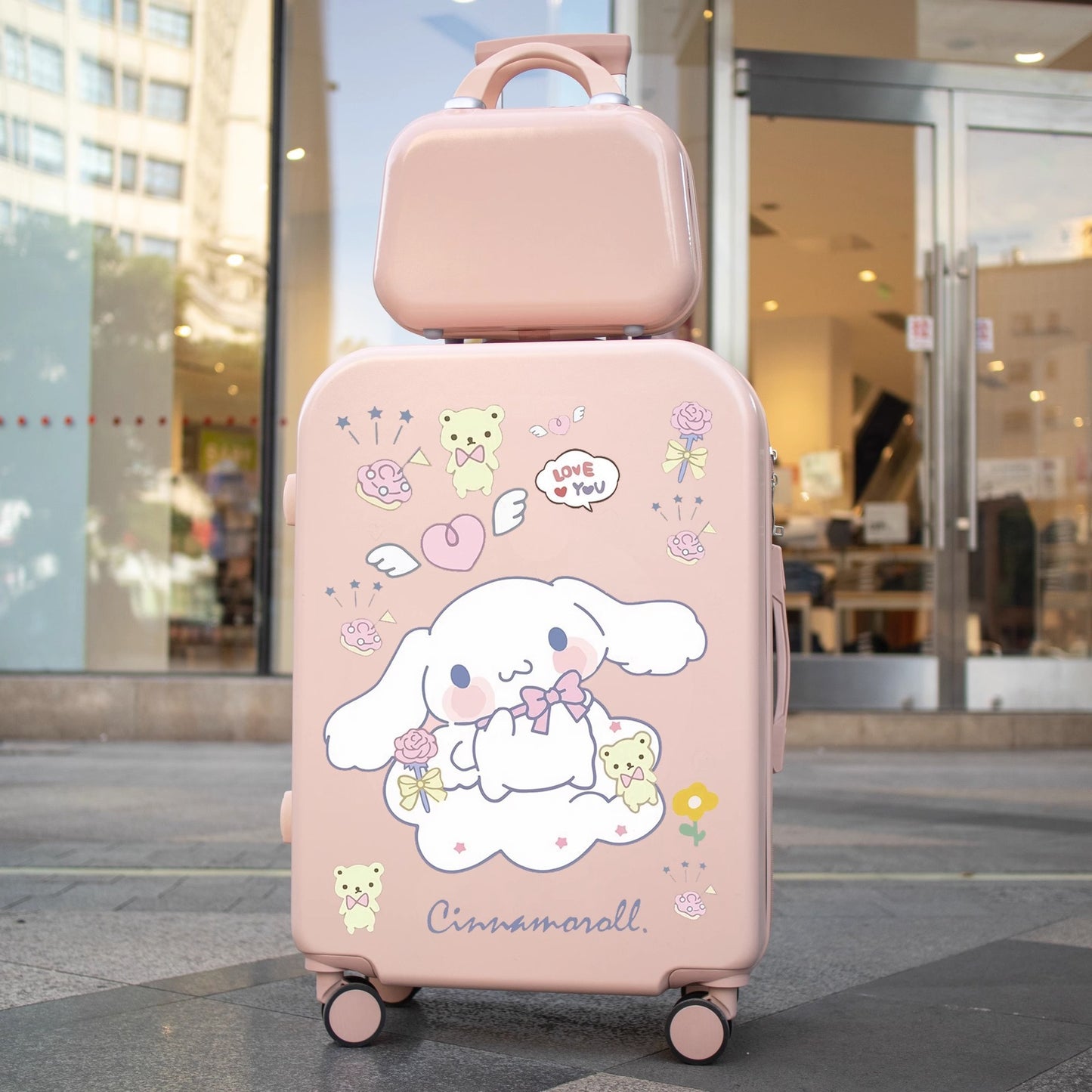 Sanri.o Cinnamor.oll Cute Cartoon 18-Inch Carry-On Suitcase
