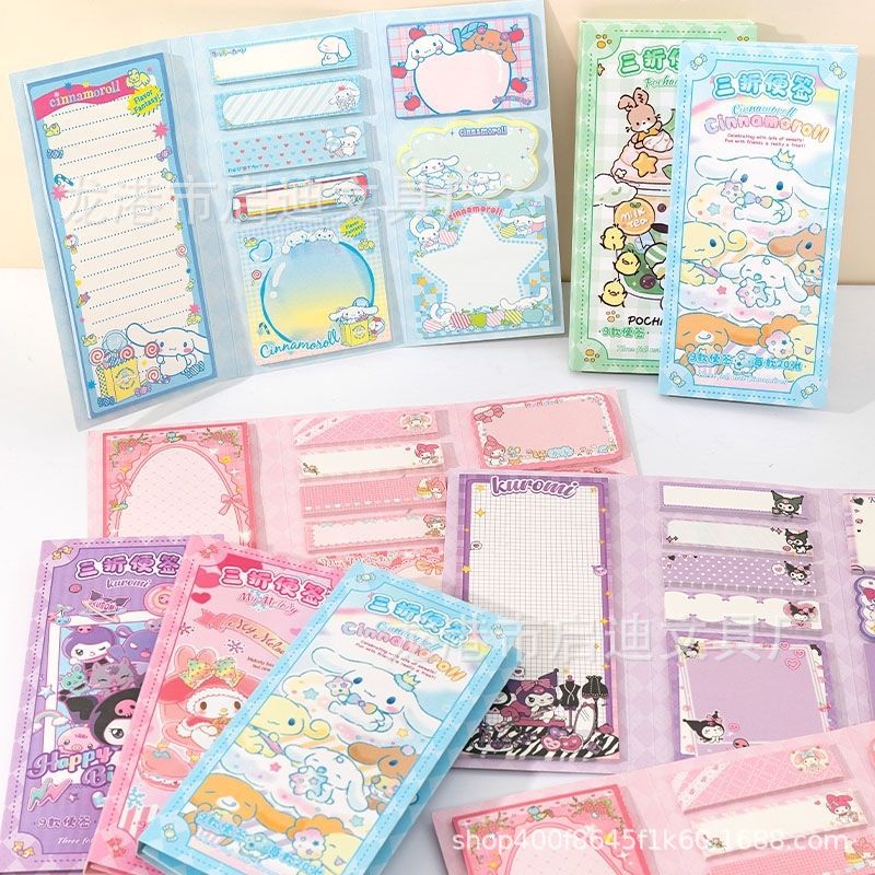 S.anrio Cute Tri-Fold Memo Pad for Journaling