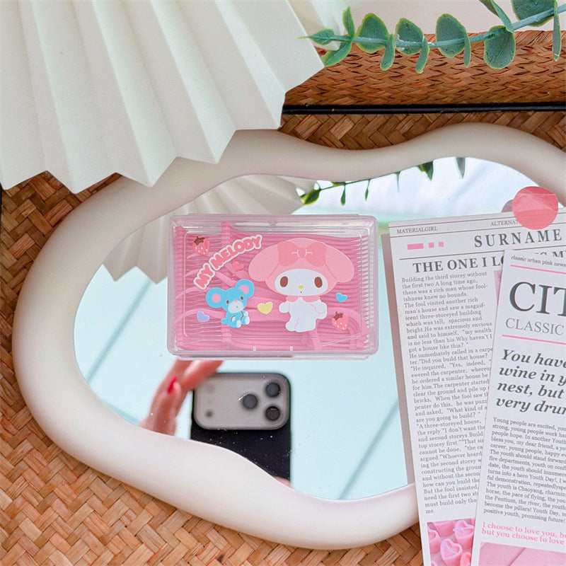 Sanri.o  Cute Cartoon Dental Floss Picks with Portable Case