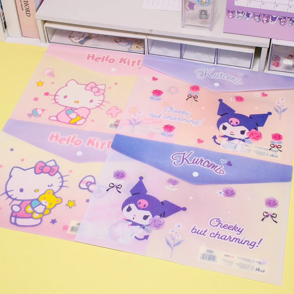 Sanri.o A4 Student Snap Button File Folder