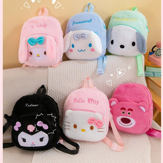 Sanr.io Cute Cartoon Large Capacity Plush Backpack