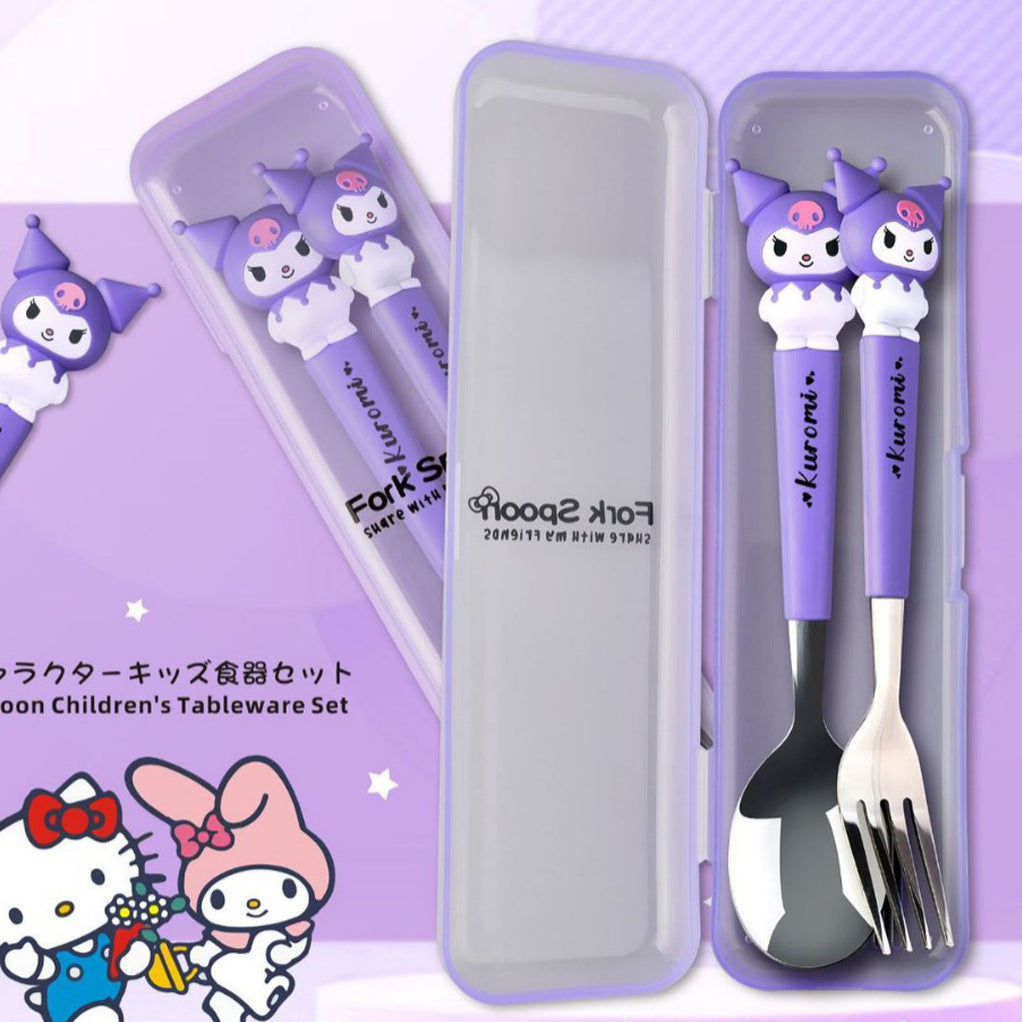 Sanri.o Portable Kids Stainless Steel Utensil Set