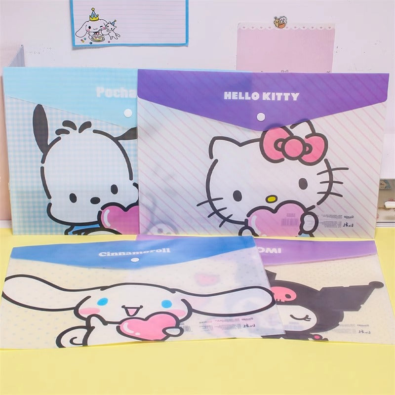 Sanri.o A4 Student Snap Button File Folder