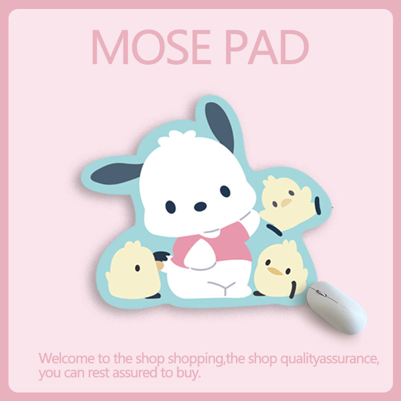 San.rio Cute Cartoon Leather Mouse Pad – Small Irregular Desk Mat
