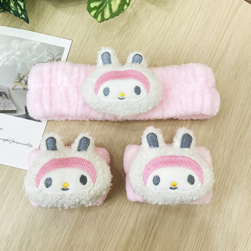 S.anrio Cartoon Waterproof Face Wash Wrist Bands set