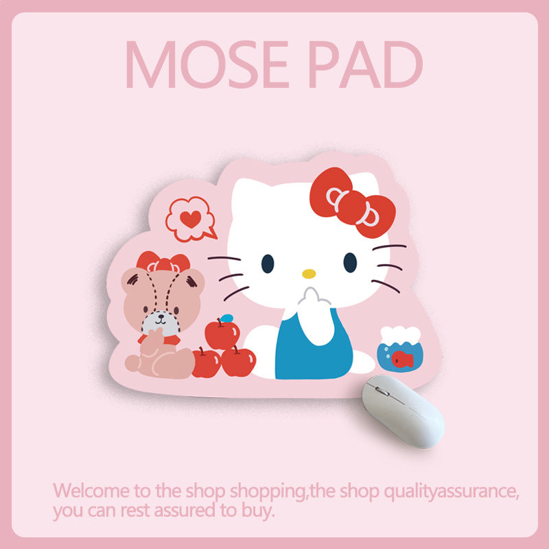San.rio Cute Cartoon Leather Mouse Pad – Small Irregular Desk Mat